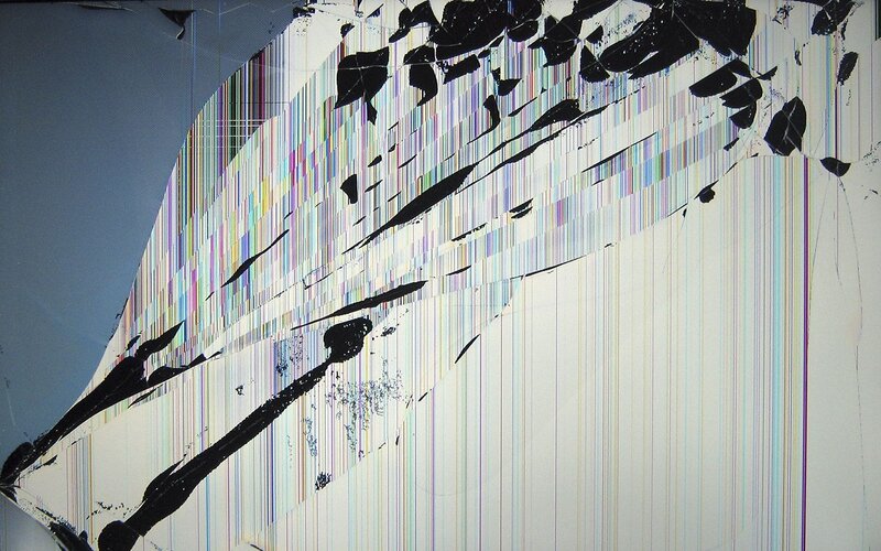 Cracked Digital Screen — White
