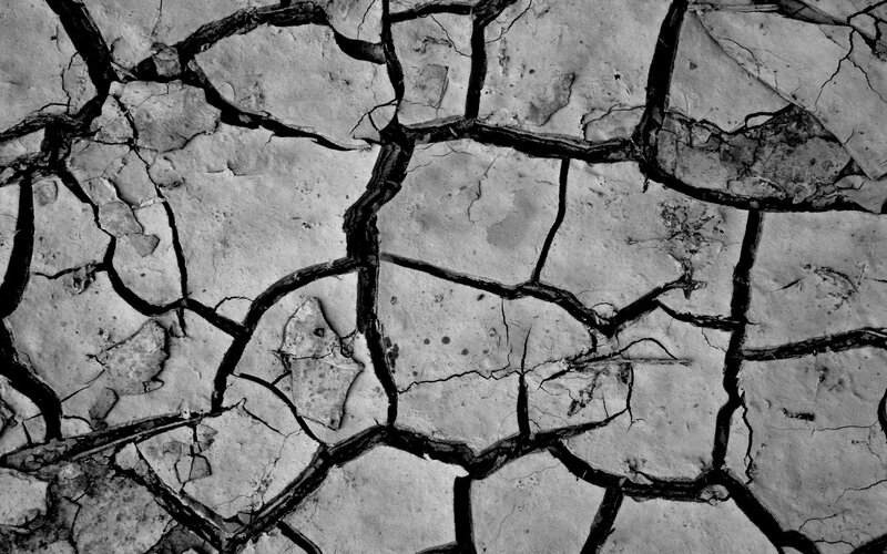 Cracked Dry Earth — Black, Arid, Photograph