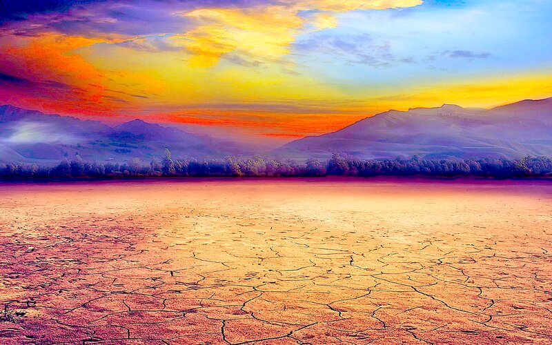 Cracked Dry Earth — Yellow