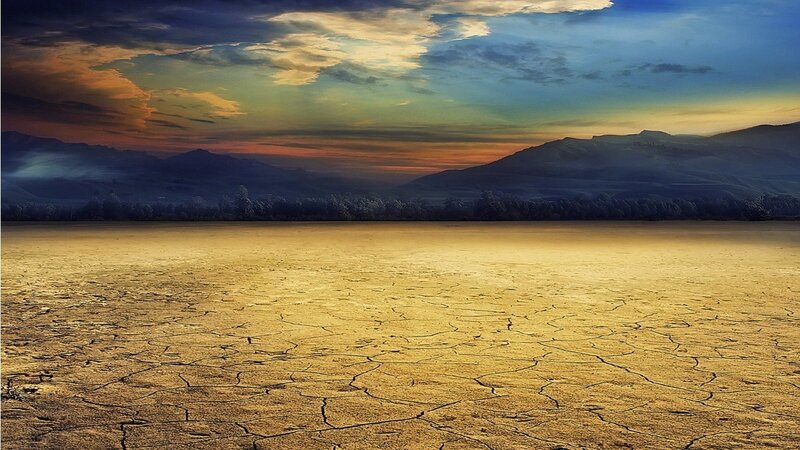 Cracked Dry Ground — Brown, Dramatic