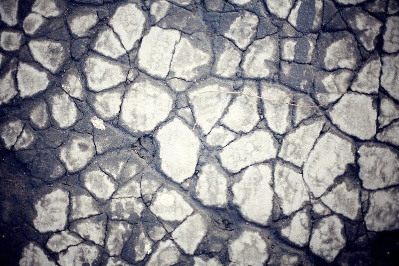 Cracked Dry Mud — Gray, Photograph