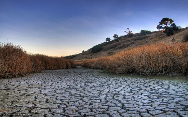 Cracked Dry Riverbed — Blue