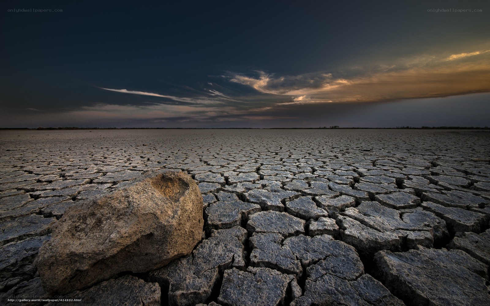 Cracked Earth at Sunset