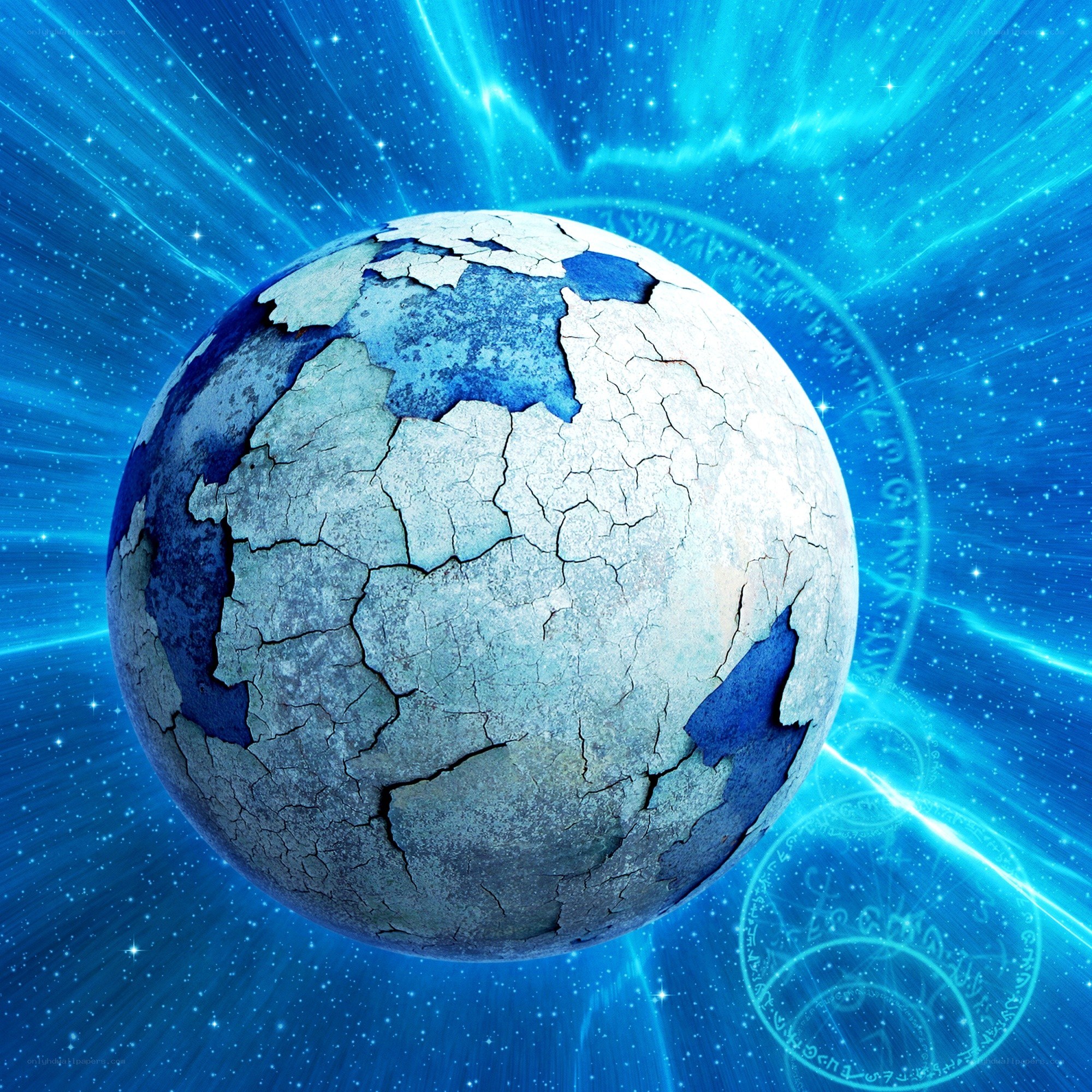 cracked earth in space