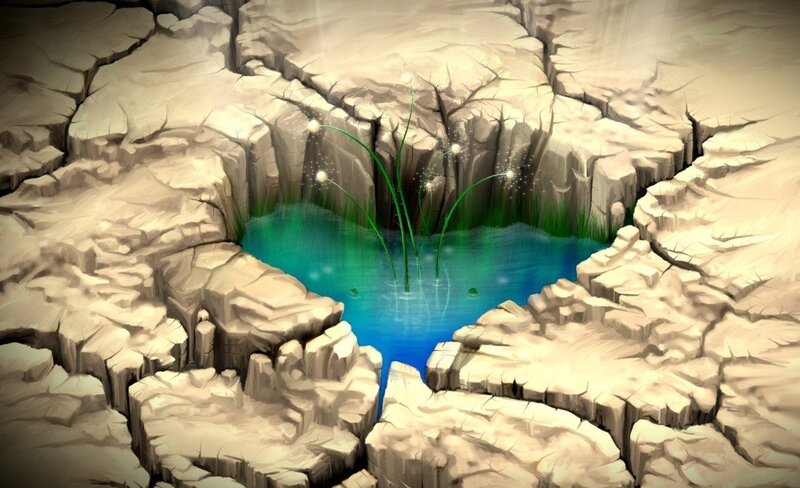 Cracked Earth Spring — Blue, Serene