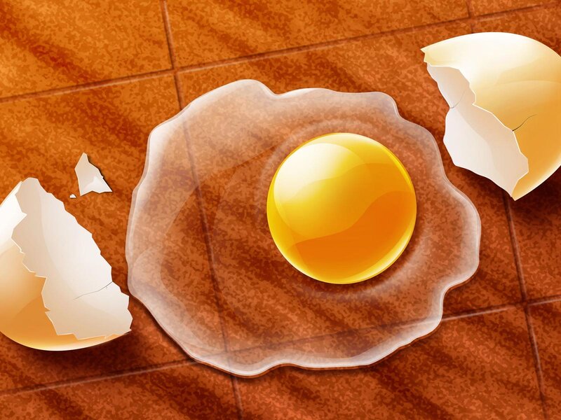 Cracked Egg on Tile — Brown, Neutral