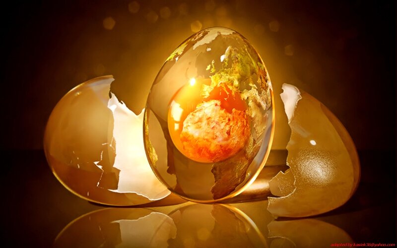 Cracked Egg with Earth Inside
