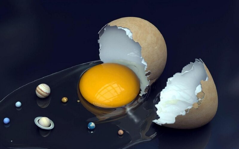 Cracked Egg with Planets