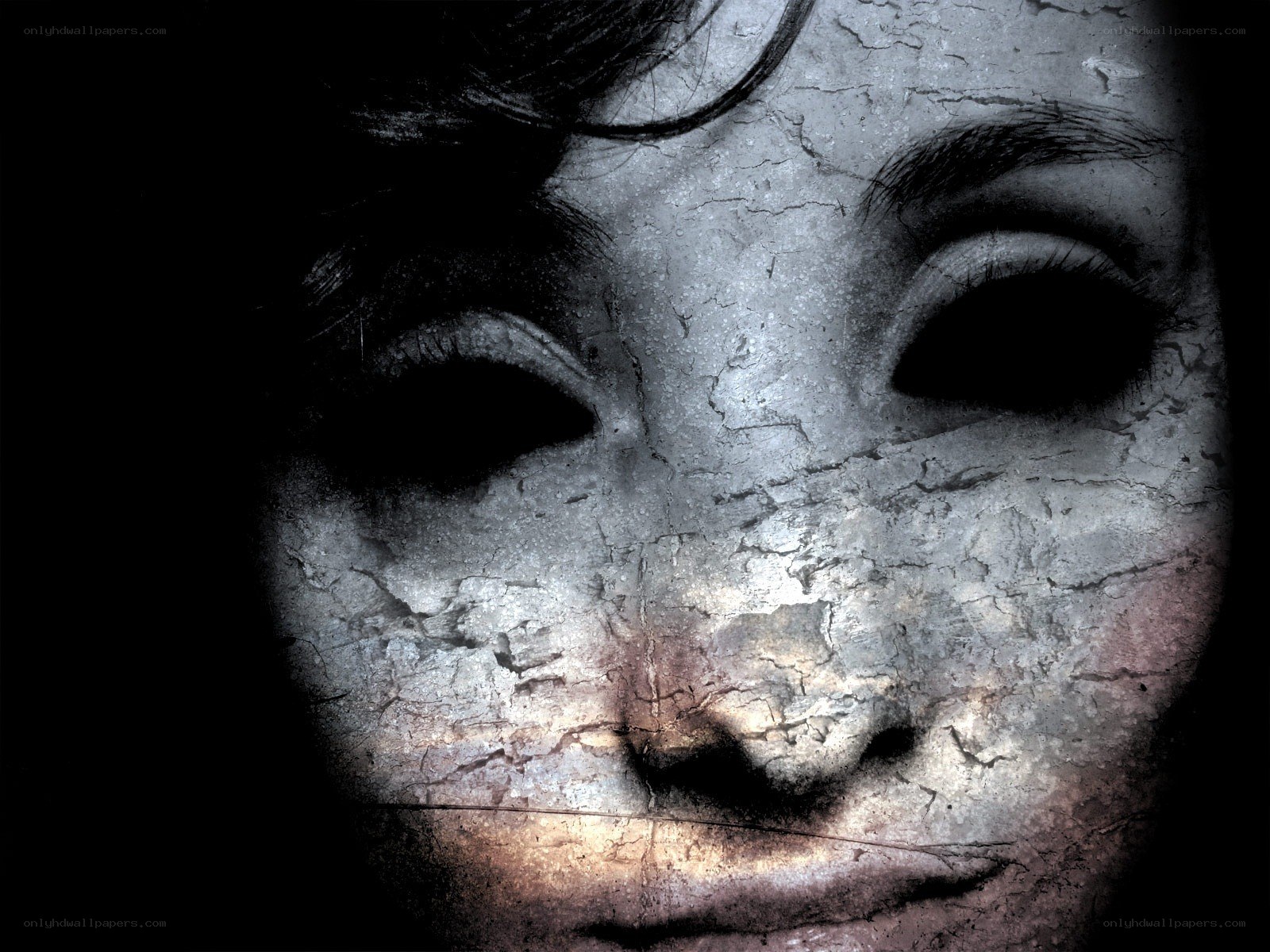 cracked face horror art