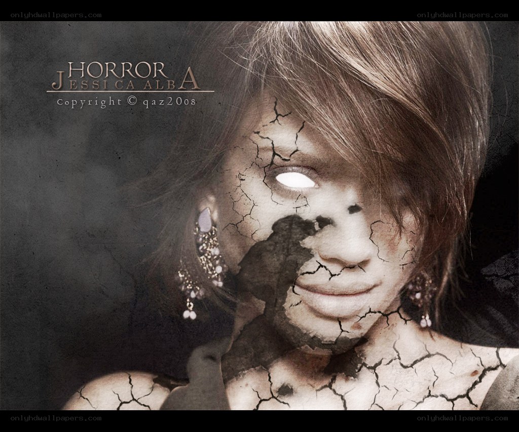 cracked face horror art