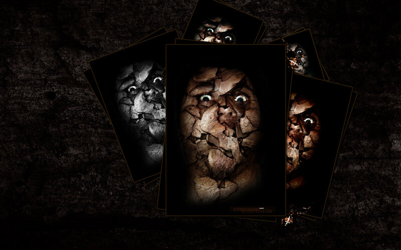 cracked face horror art