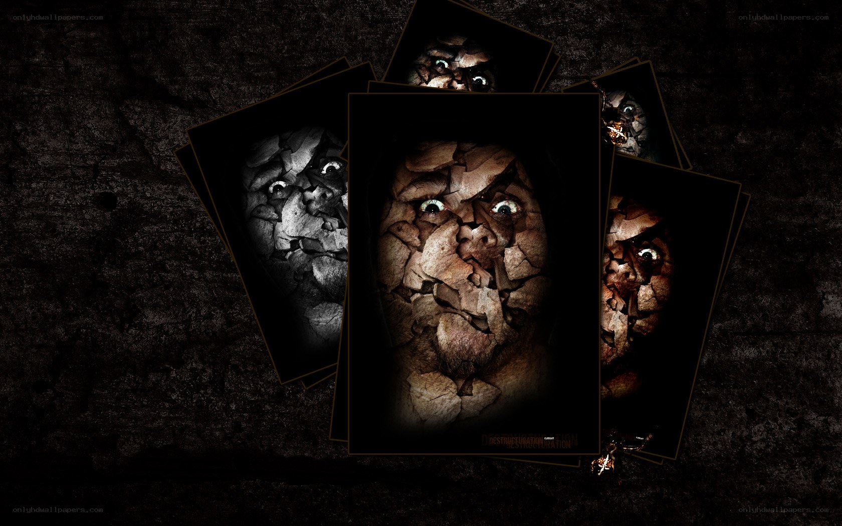 cracked face horror art