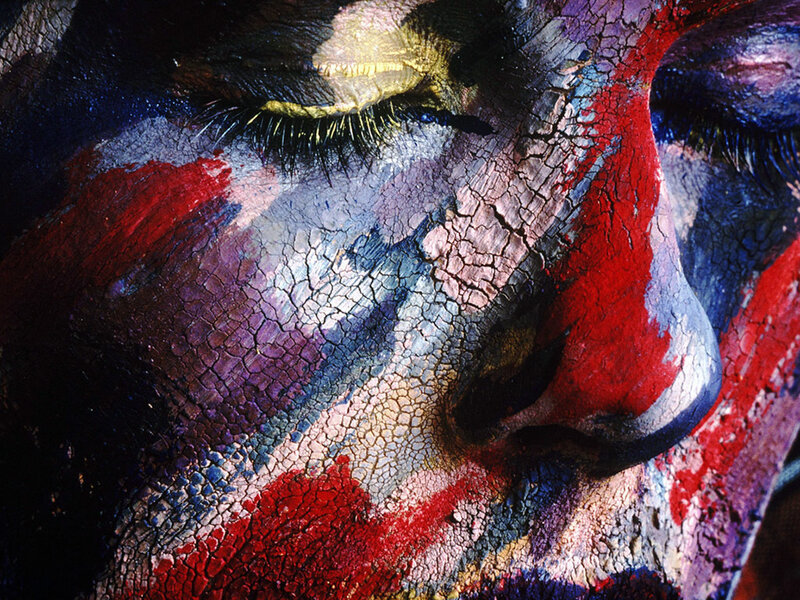cracked face paint art