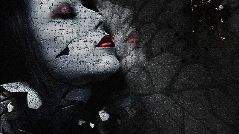 cracked face portrait