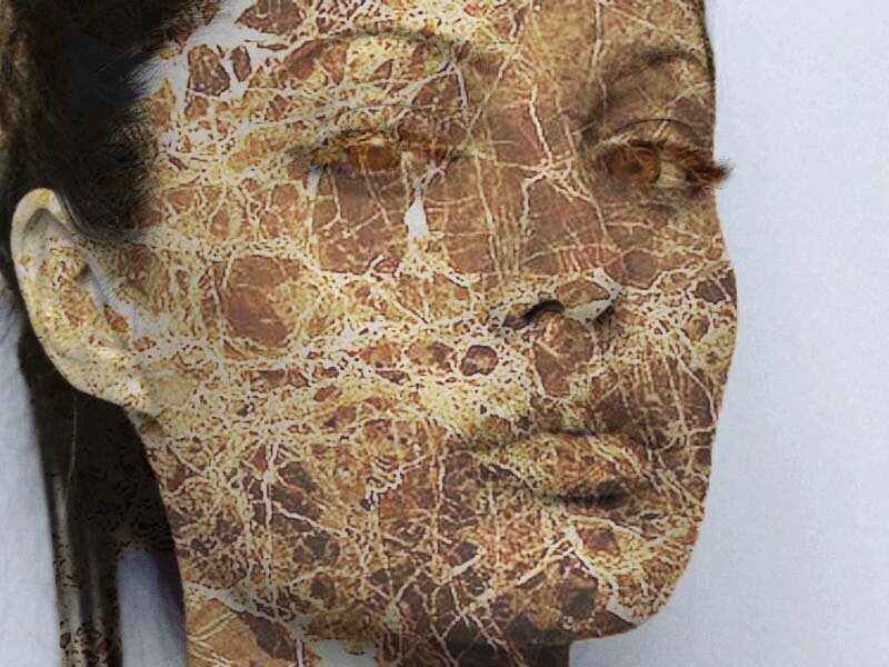 cracked face portrait