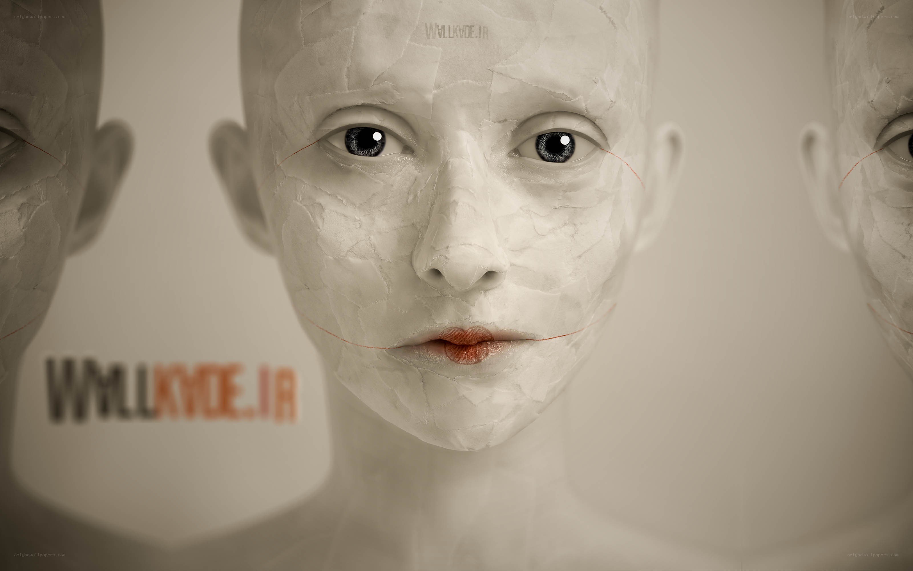 cracked face sculpture art