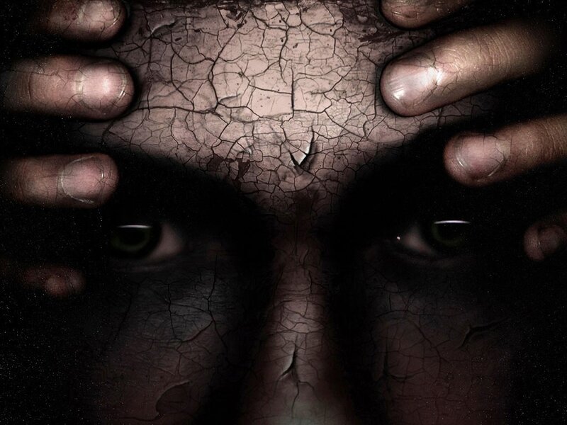 Cracked Face with Hands