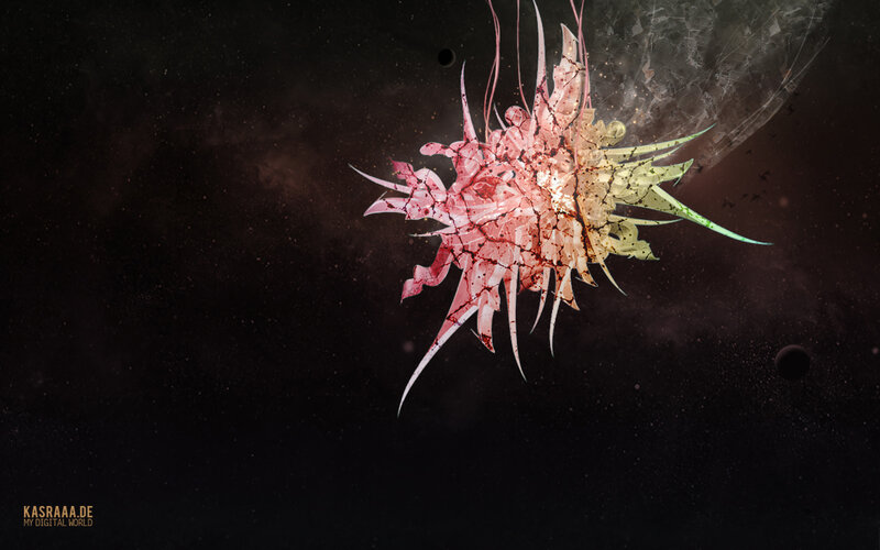 Cracked Flower in Space