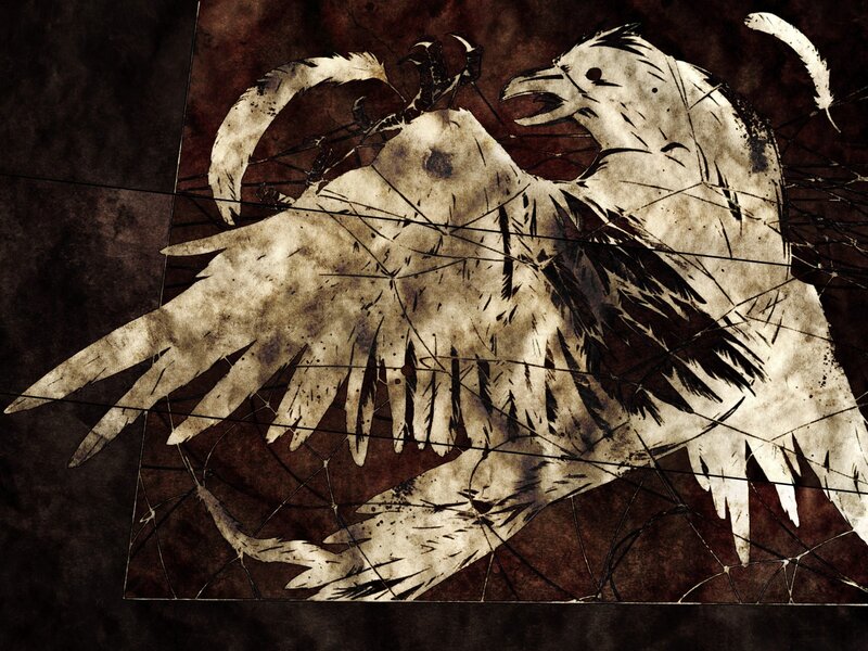 cracked glass bird illustration
