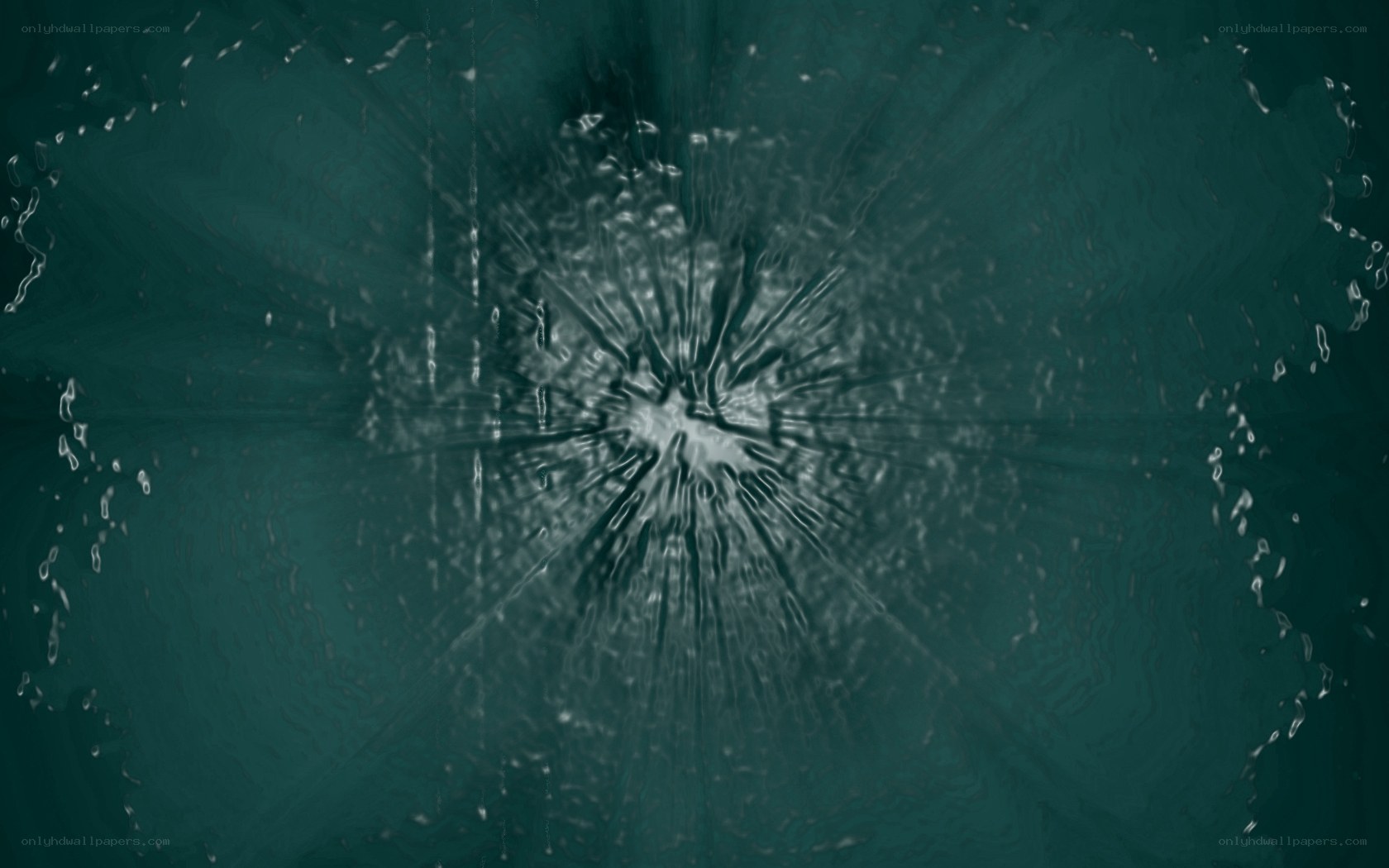 cracked glass effect on dark green
