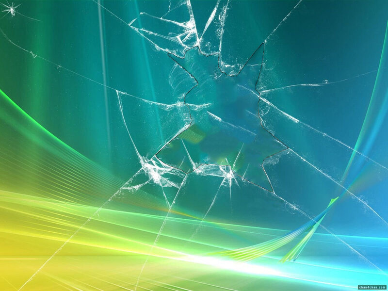 cracked glass on colorful background