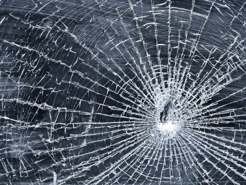 cracked glass surface