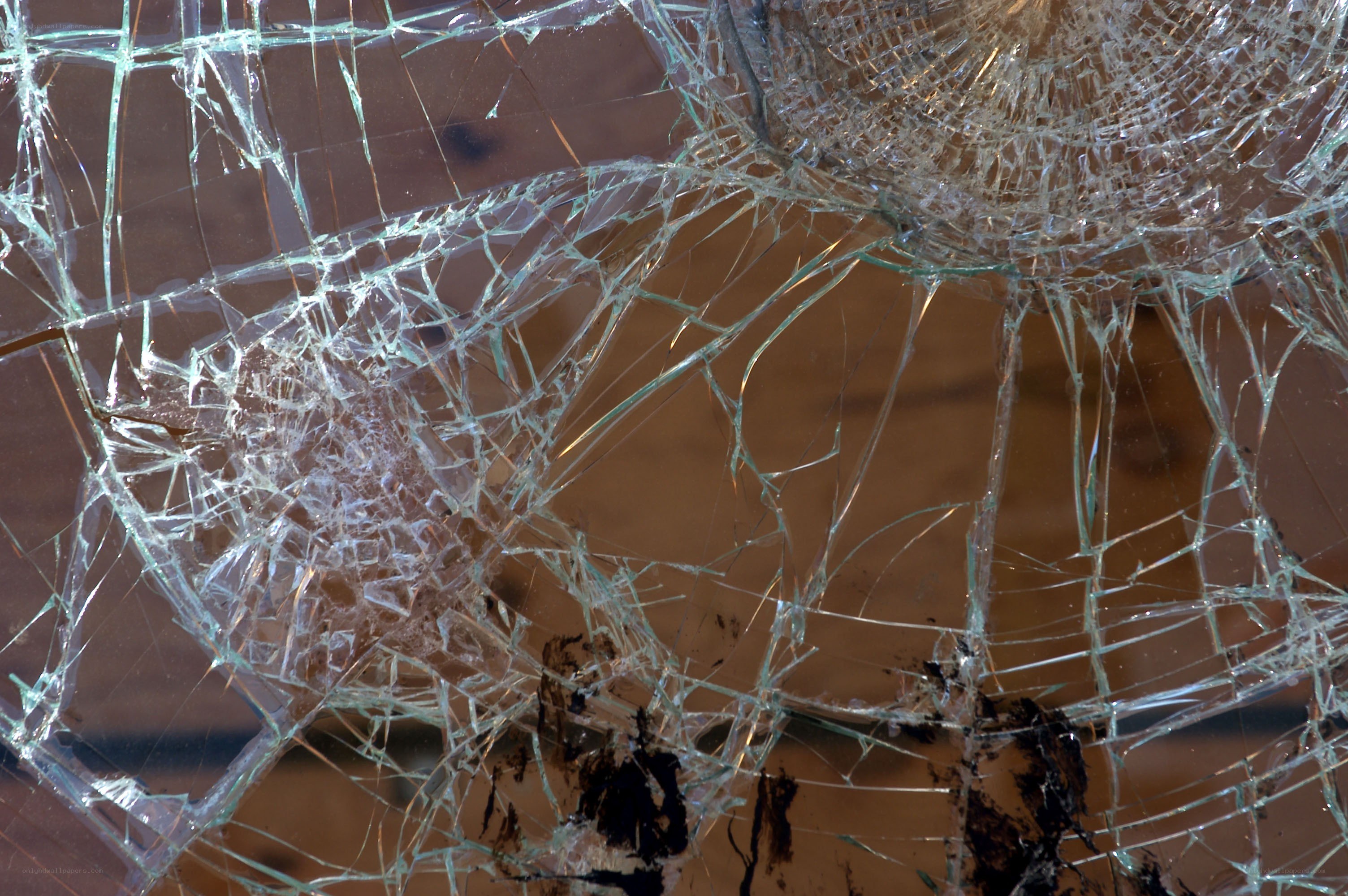 Cracked glass surface