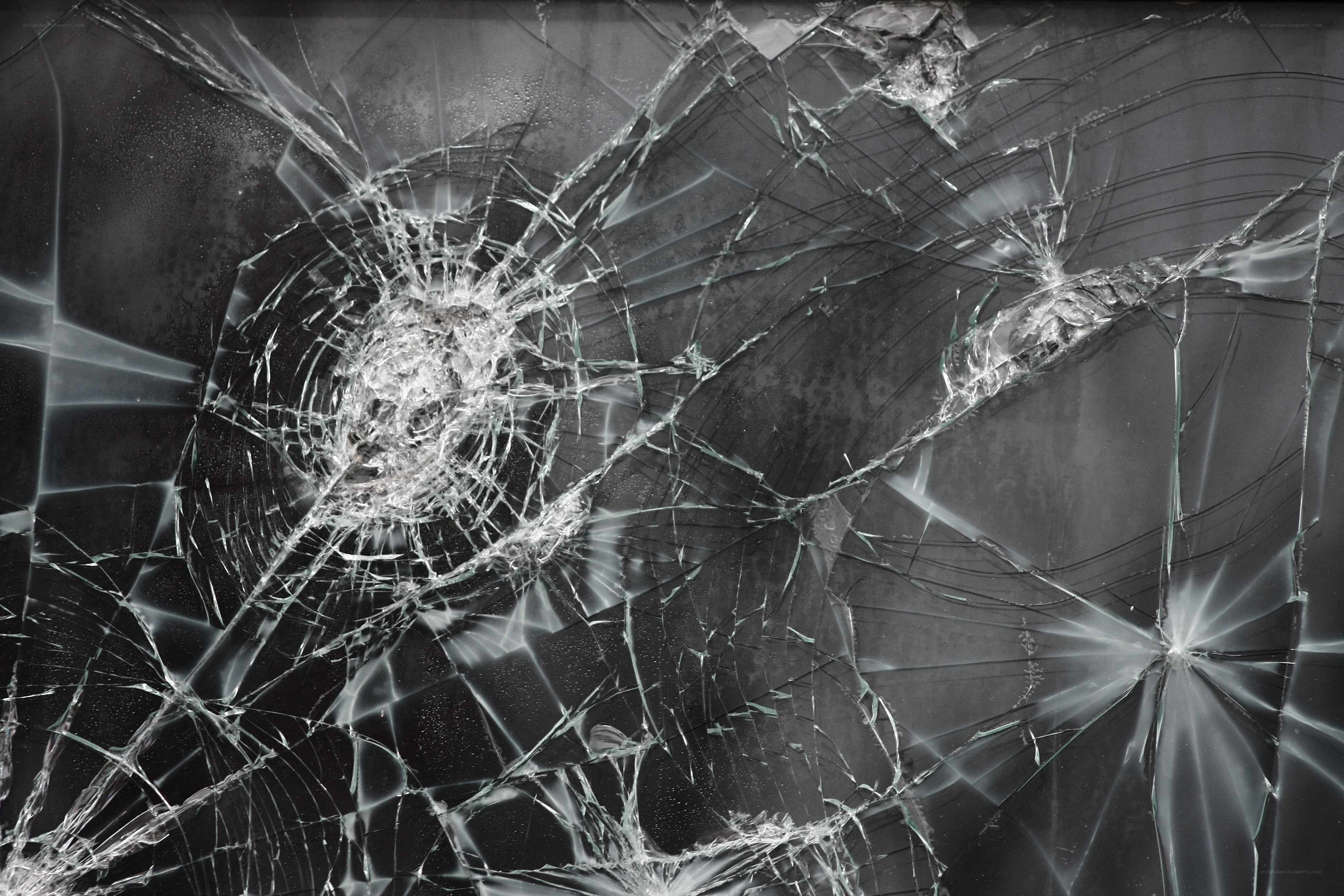Cracked glass surface