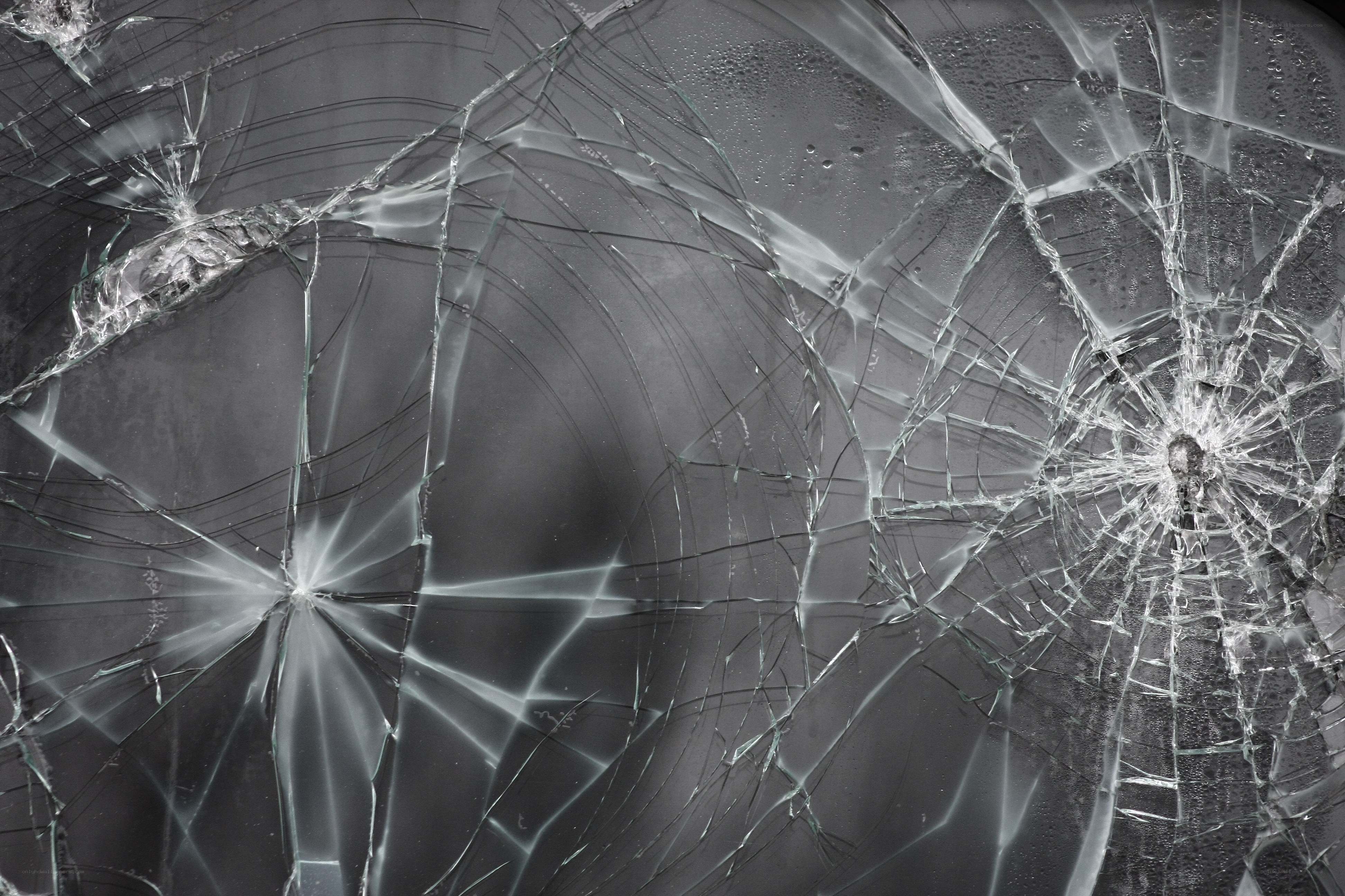 Cracked glass surface