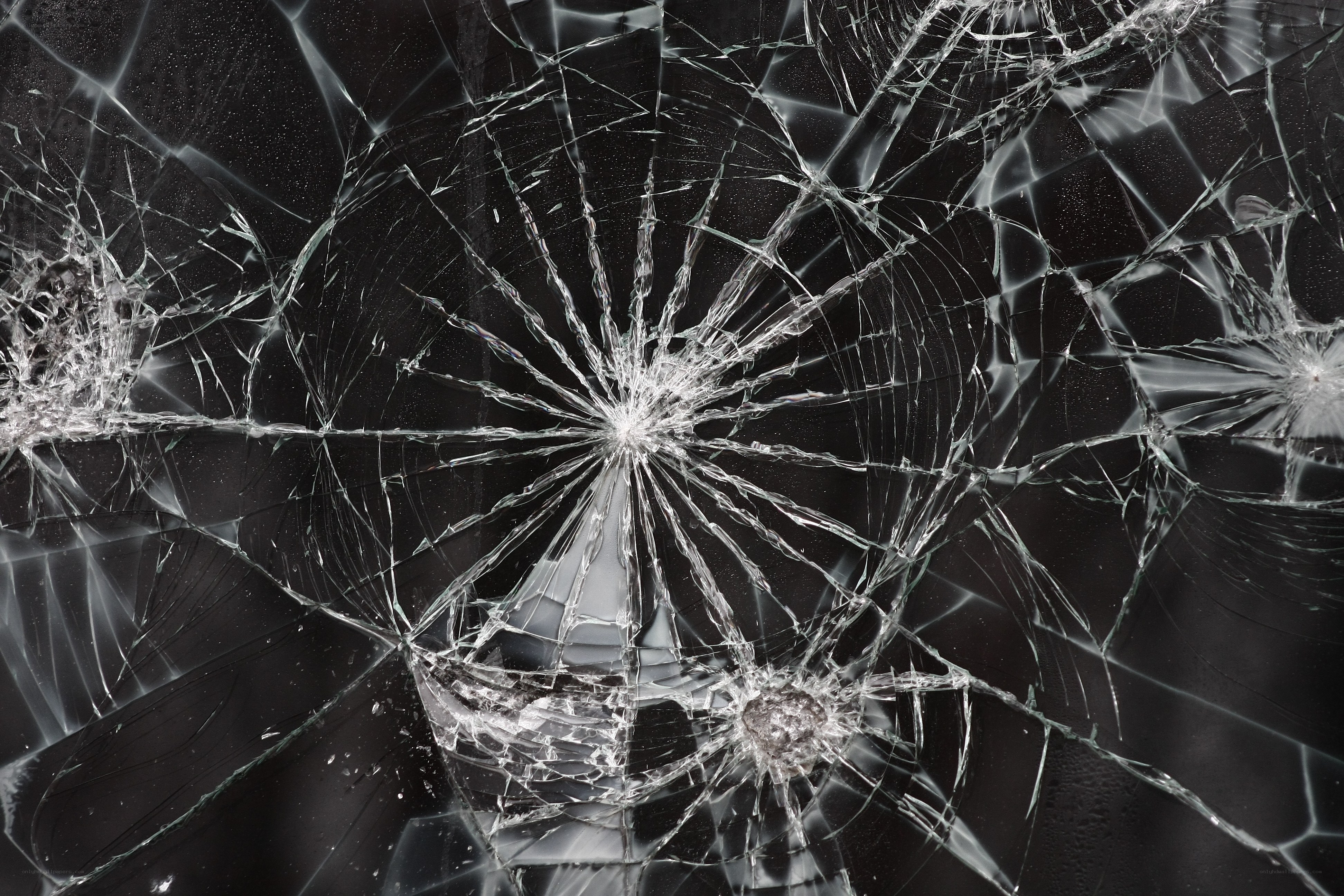 Cracked glass surface