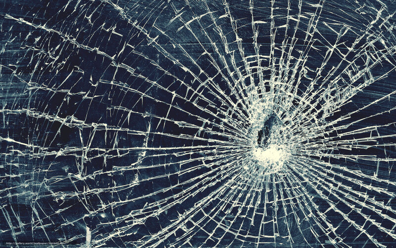 Cracked Glass Surface — Black, Dramatic, Photograph, Cracks