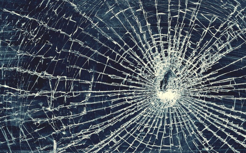 Cracked Glass Surface — Black, Dramatic