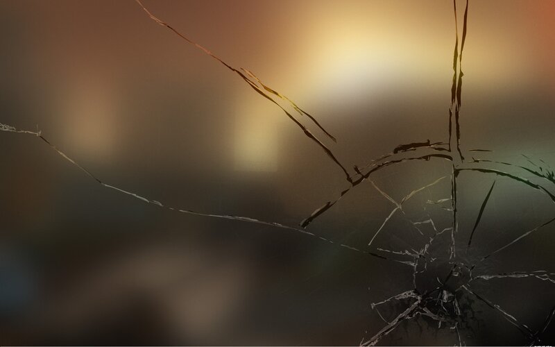 Cracked Glass Surface — Brown