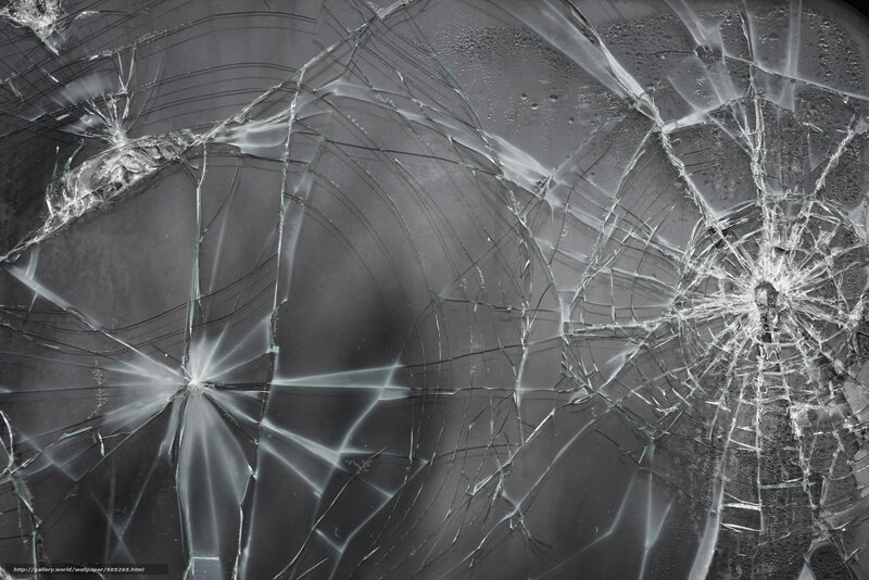 Cracked Glass Surface — Gray, Dramatic