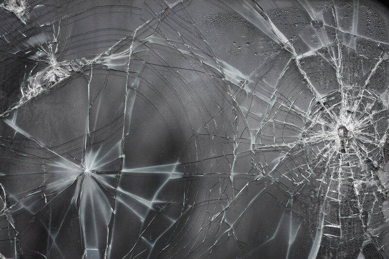 Cracked Glass Surface — Gray