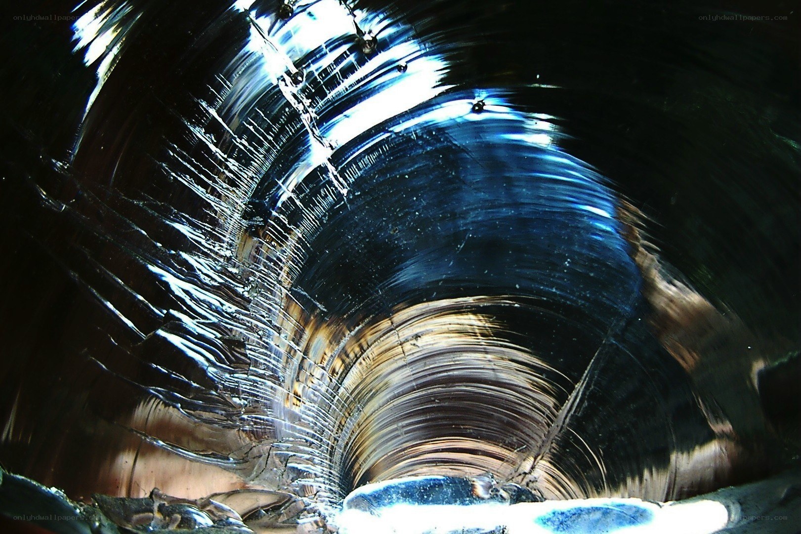 cracked glass tunnel view