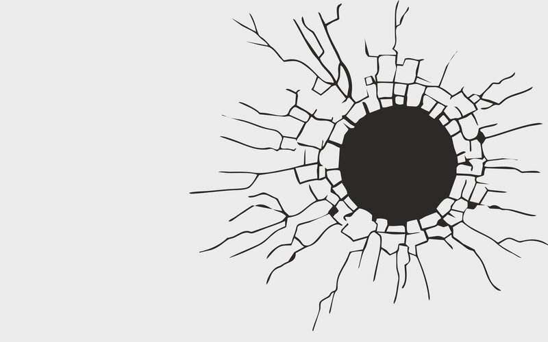 Cracked Glass with Hole