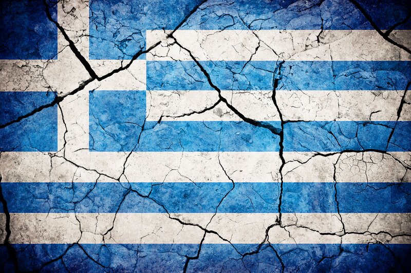 Cracked Greek Flag — Blue