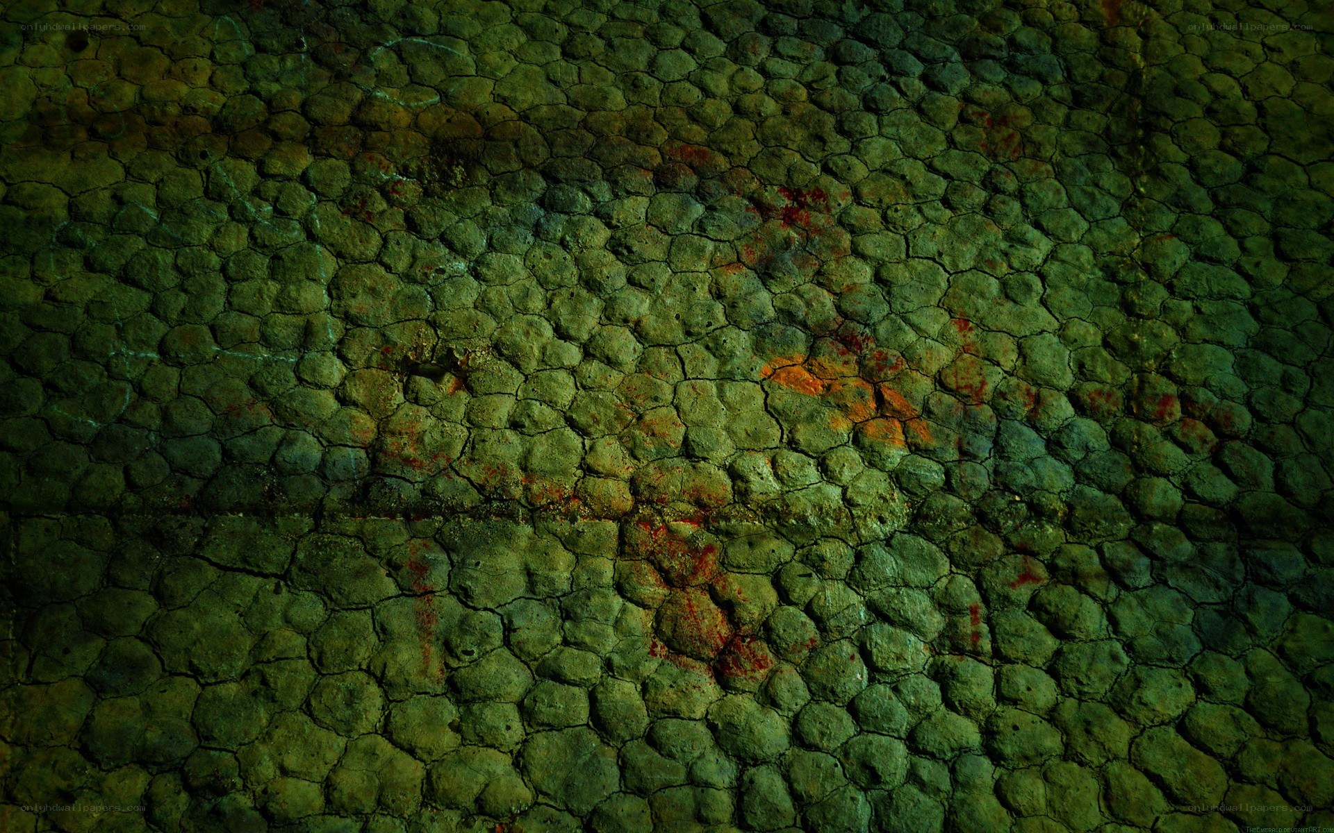 cracked green surface texture