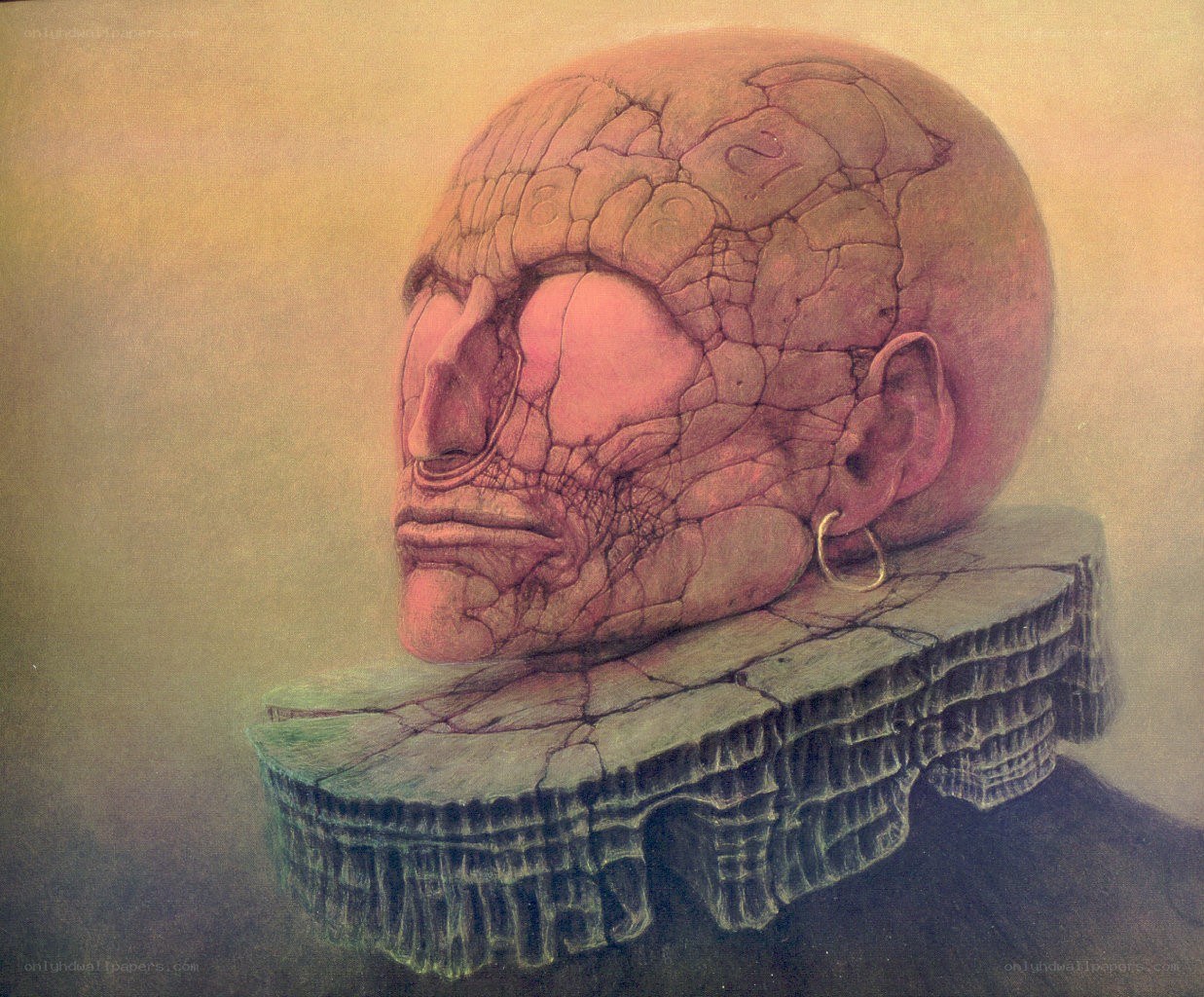 Cracked Head Sculpture