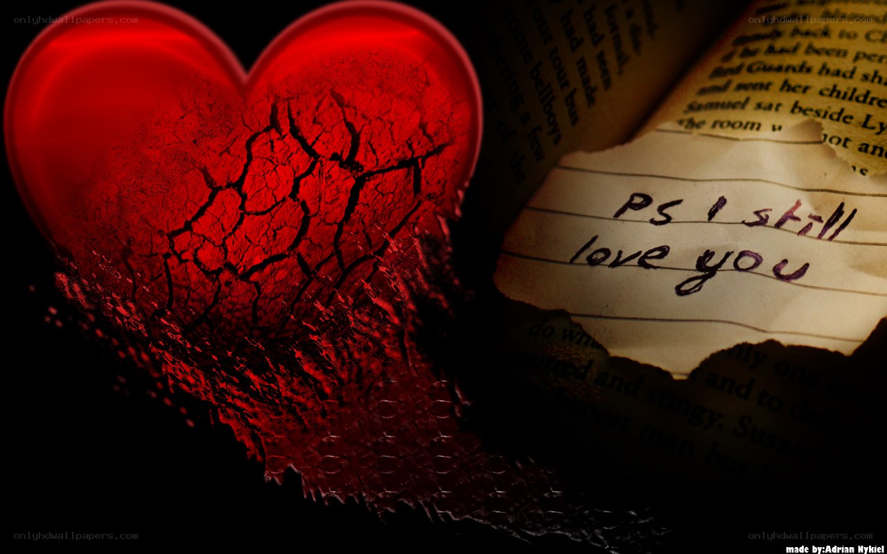 cracked heart love note