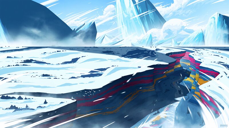 Cracked Ice Landscape