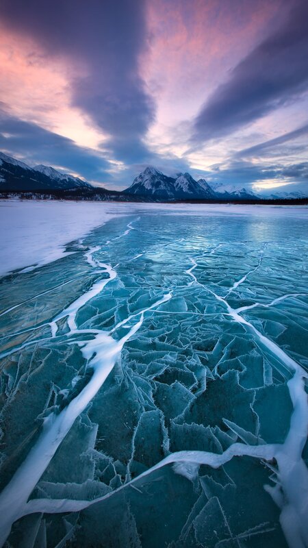 Cracked Ice on Frozen Lake