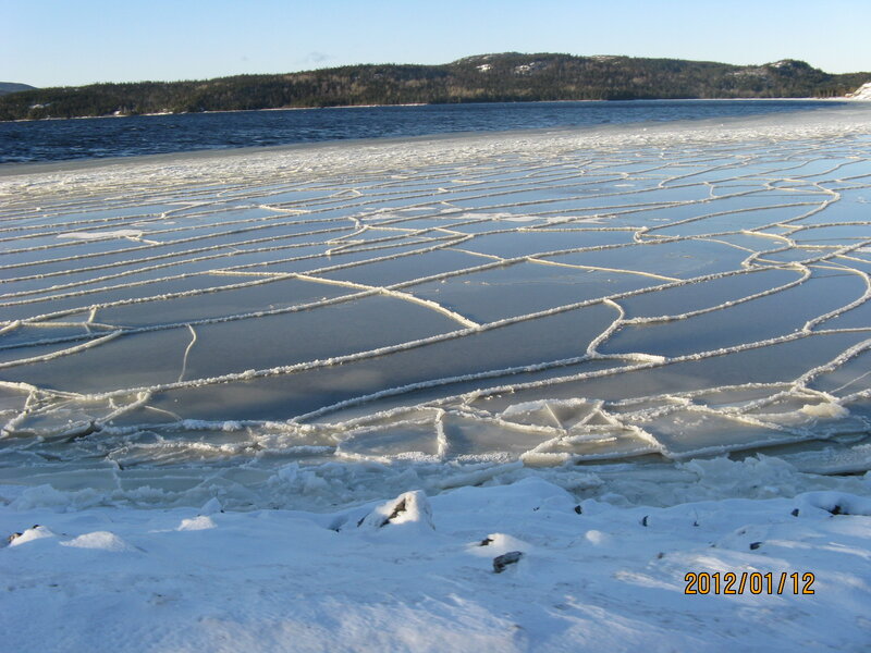 Cracked Ice on Lake