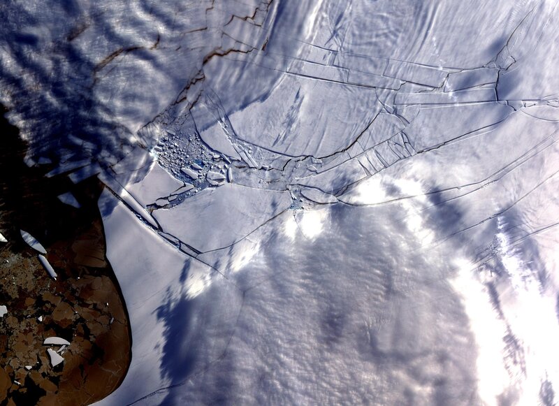 Cracked ice sheet from space