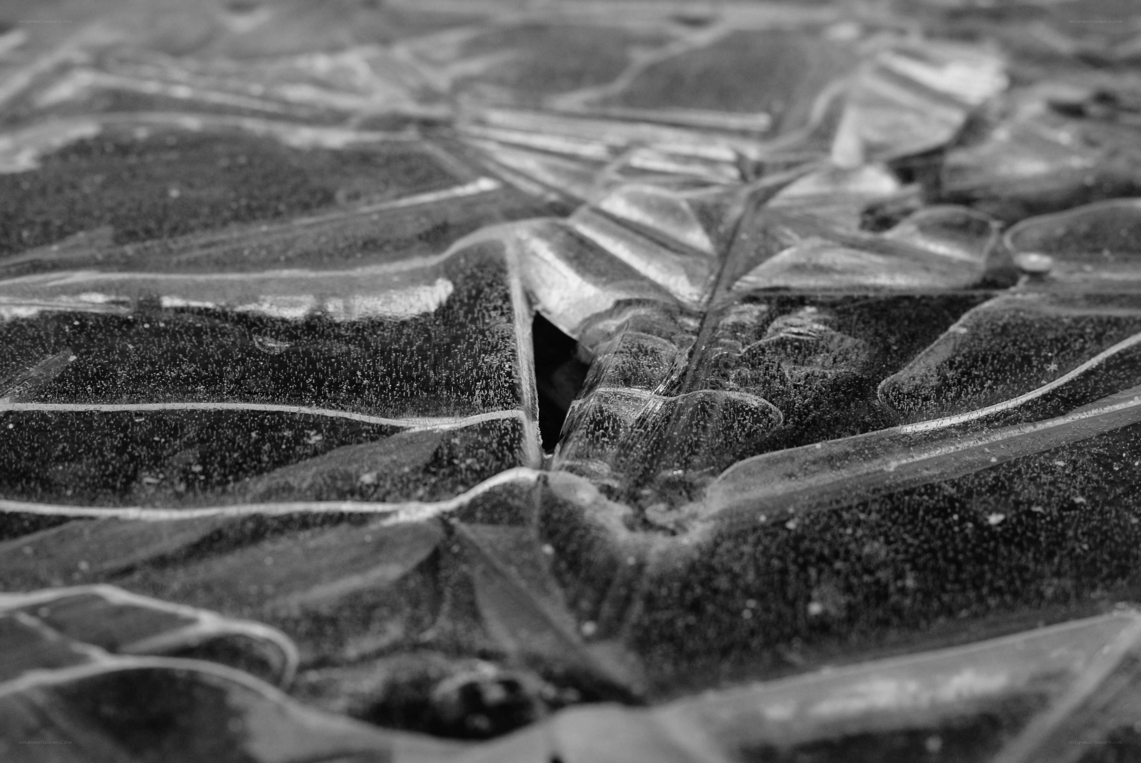 cracked ice surface