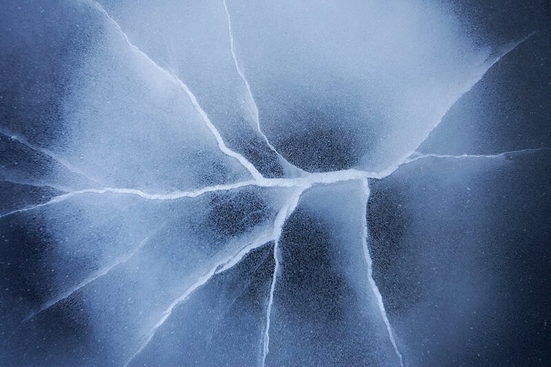 Cracked Ice Surface — Blue, Cold