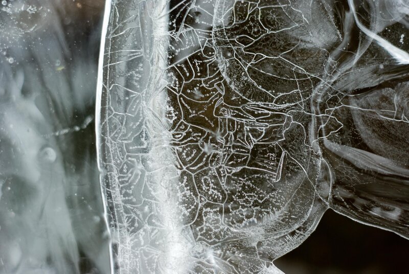 Cracked ice texture close-up