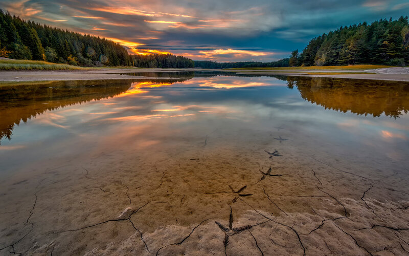 Cracked Lake Bed — Orange