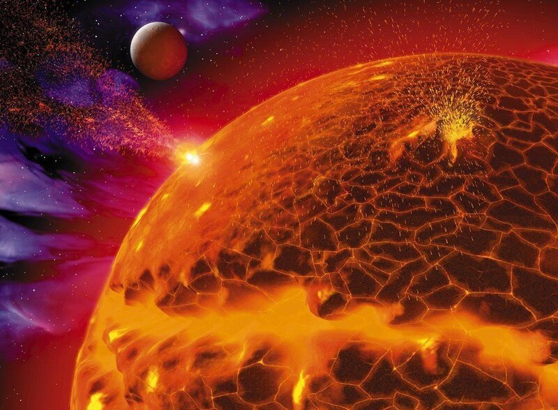 Cracked Lava Planet — Orange